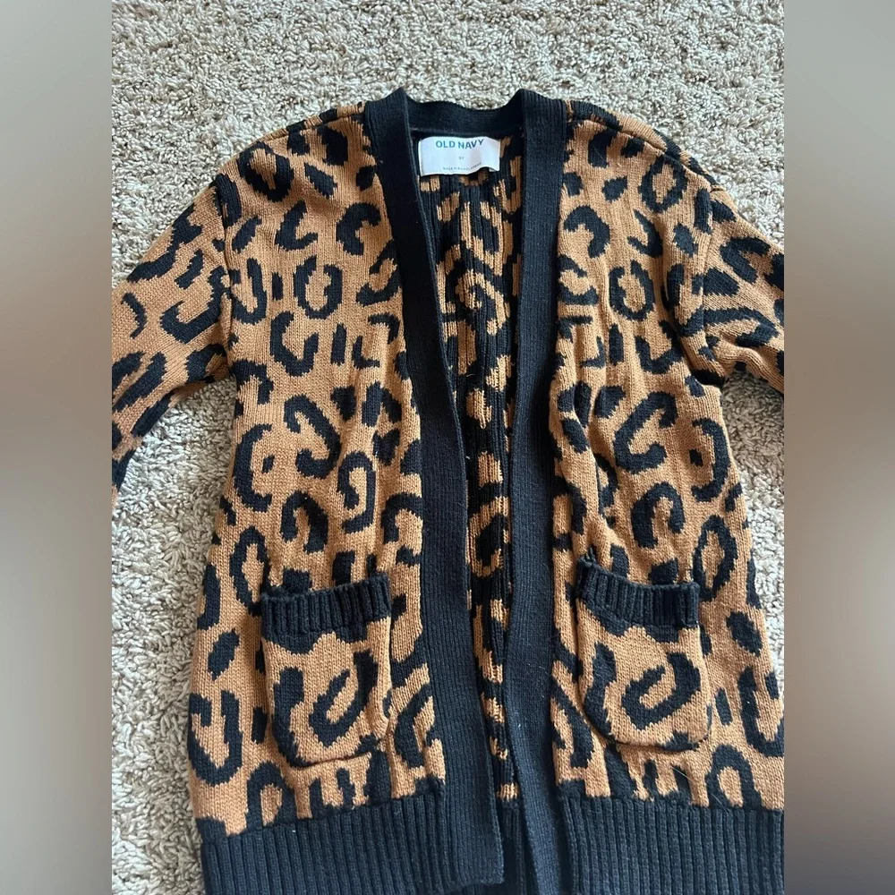 Old Navy Toddler Girl Leopard Print 🐆 Cardigan Sweater Size 3t